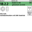 F. REYHER Sechskantmuttern UNC-Gewinde 1/4 Zoll Grade 5 – 100 Stück, galvanisch verzinkt