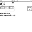 F. REYHER Stiftschraube DIN 835 M6x16 5.8 Einschraubende 2d – 100 Stück