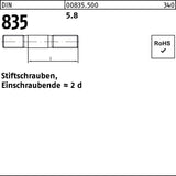 F. REYHER Stiftschraube DIN 835 M6x16 5.8 Einschraubende 2d – 100 Stück
