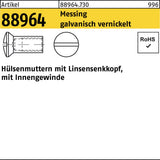 F. REYHER Hülsenmutter R 88964 Liko IG M4x7 Messing vernickelt 200 Stück