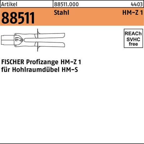 FISCHER Dübelzange R 88511 HMZ 1 aus Stahl für Hohlraumdübel HM-S