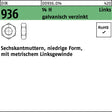 F. REYHER Sechskantmutter DIN 936 Links M10 -LH 14 H galvanisch verzinkt