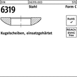 F. REYHER Kugelscheibe DIN 6319 Form C 6,4x12x2,3 mm Stahl einsatzgehärtet 50 Stück