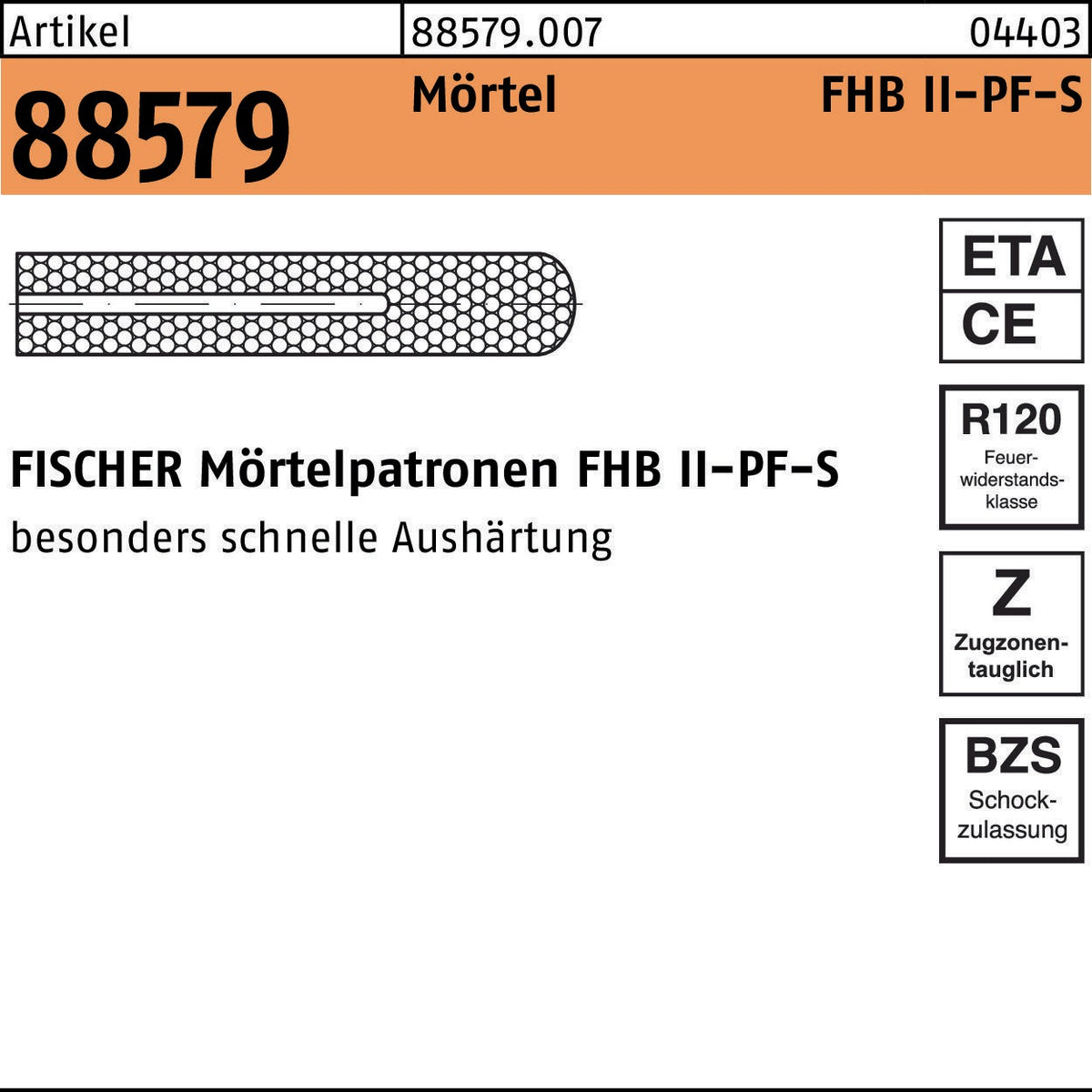 FISCHER Mörtelpatrone FHB II-P-L 8x60 mm – 10 Stück Verbundmörtel
