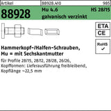 HALFEN Hammerkopfschraube R 88928 Typ 28/15 M6x15 mit Sechskantmutter