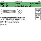 16 mm / Gewinde-Schneidschrauben, AE = Linsenkopf nach ISO 7045 ISR = Innensechsrund / 4 mm