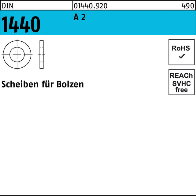 F. REYHER DIN 1440 Scheiben für Bolzen 25x40x4 mm A2 – 50 Stück