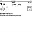 Sechskantmutter DIN 934 Linksgewinde M4 -LH 6 Automatenstahl 100 Stück von F. REYHER