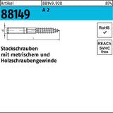 Stockschraube R 88149 Typ 23 E M5x40 Stahl galv. verzinkt – 100 Stück