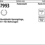 Runddraht-Sprengringe, B = für Bohrungen / 7 mm / Form B