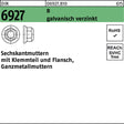 F. REYHER Sechskantmutter DIN 6927 mit Klemmteil und Flansch M5, galvanisch verzinkt