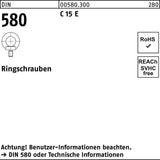 Ringschraube DIN 580 M6 C 15 E von F. REYHER – 25 Stück Packung