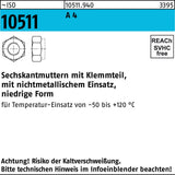 Sechskantmutter ISO 10511 mit Klemmteil M3 von F. REYHER – 1000 Stück, galvanisch verzinkt