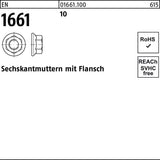 F. REYHER Sechskantmutter EN 1661 mit Flansch M4, 8, galvanisch verzinkt