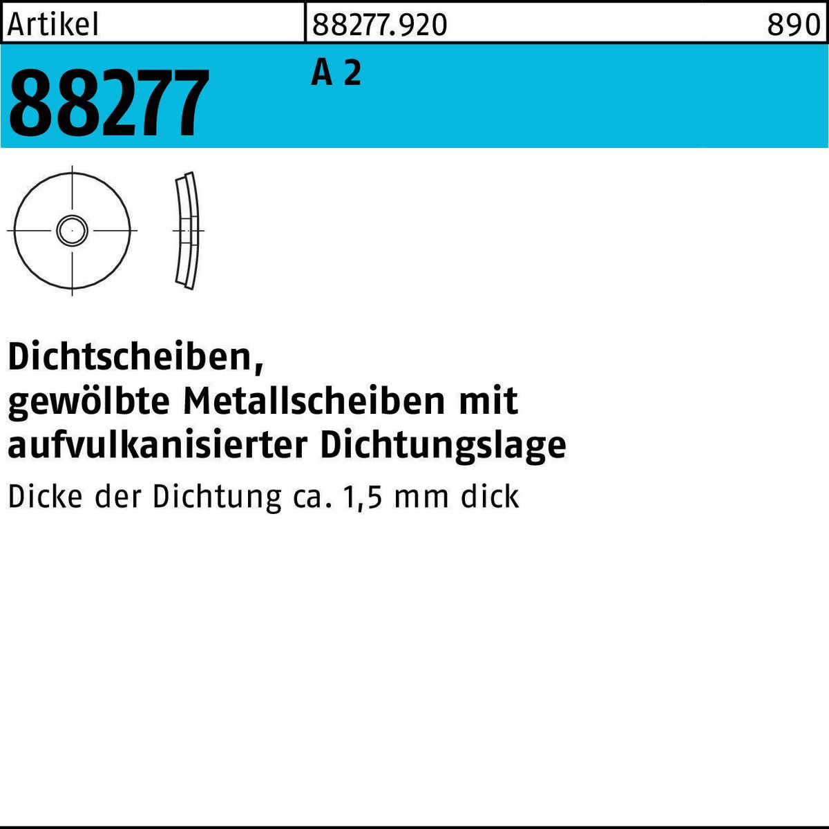 F. REYHER Dichtscheibe R 88277 Aluminium 16x6,8x1 mm