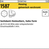 Sechskanthutmutter DIN 1587 M3 von F. REYHER – 100 Stück, galvanisch verchromt