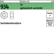 Sechskantmuttern DIN 934 M4 von F. REYHER – 1000 Stück, galvanisch verzinkt