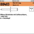 FLAKO Blindniete R 88403 3x4 mm Aluminium/Dorn A2 Flachkopf 500 Stück
