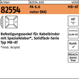 HELLERMANNTYTON Befestigungssockel R 82554 MB-AT 19x19 mm PA 6.6 natur 100 Stück