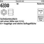 6 mm / Ohne Oberflächenangabe / Sechskantmuttern mit einer Höhe von 1,5 d, B = kugelige und ebene Auflagefläche
