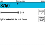 F. REYHER Zylinderkerbstift ISO 8740 mit Fasen 1,5 x 6 mm Stahl