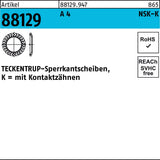 TECKENTRUP Sperrkantscheibe R 88129 NSK-K 4 mm Federstahl zinklamellenbeschichtet 1000 Stück