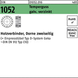 F. REYHER Holzverbinder DIN 1052 einseitig 50x13xM12 Temperguss galv. verzinkt 50 Stück