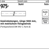 F. REYHER Gewindestange DIN 975 M24 x 2 x 1000 mm aus Stahl – Feingewinde