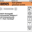 HECO MULTI-MONTI MMSplus-F Schraubanker 6x40 mm – 100 Stück, Stahl gehärtet, galvanisch verzinkt, Senkkopf T30