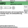 F. REYHER Zylinderschraube DIN 6912 Innen-6kt M8x16 10.9 galvanisch verzinkt 200 Stück