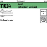Federstecker DIN 11024 2,5/9-11,2 mm Stahl galvanisch verzinkt, 200 Stück von F. REYHER