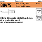 3,2 mm / 8 mm / Niet Stahl, verzinkt/Dorn Stahl, verzinkt