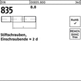 F. REYHER Stiftschraube DIN 835 M6x16 5.8 Einschraubende 2d – 100 Stück