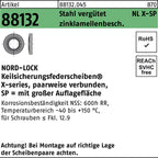 zinklamellenbeschichtet / NORD-LOCK Keilsicherungsfederscheiben X-series, paarweise verbunden, SP = mit großer Auflagefläche / NLX6sp
