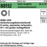 NORD-LOCK Unterlegscheibe NL 3, zinklamellenbeschichtet, 200 Stück, für M3