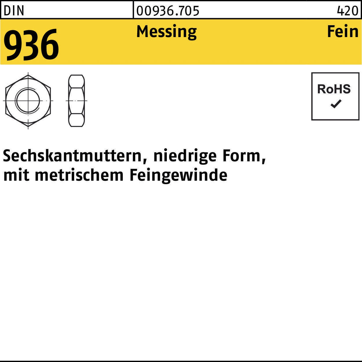 F. REYHER Sechskantmutter DIN 936 M 33 x 2 – 14 H – 10 Stück