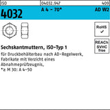 BUFAB Sechskantmutter ISO 4032 M10 A2-70 Edelstahl AD-W2 100 Stück
