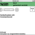 Senkschraube ISO 14581 ISR M3x4 T10 04.8 galvanisch verzinkt, 2000 Stück von F. REYHER