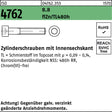 F. REYHER Zylinderschraube ISO 4762 Innen-6kt M8x90 8.8 flZn/TL 480h – 100 Stück
