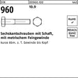 F. REYHER Sechskantschraube DIN 960 M22x1,5x70 10.9