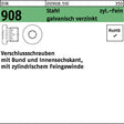 F. REYHER Verschlussschraube DIN 908 M8x1 Stahl verzinkt mit Bund und Innensechskant – 100 Stück