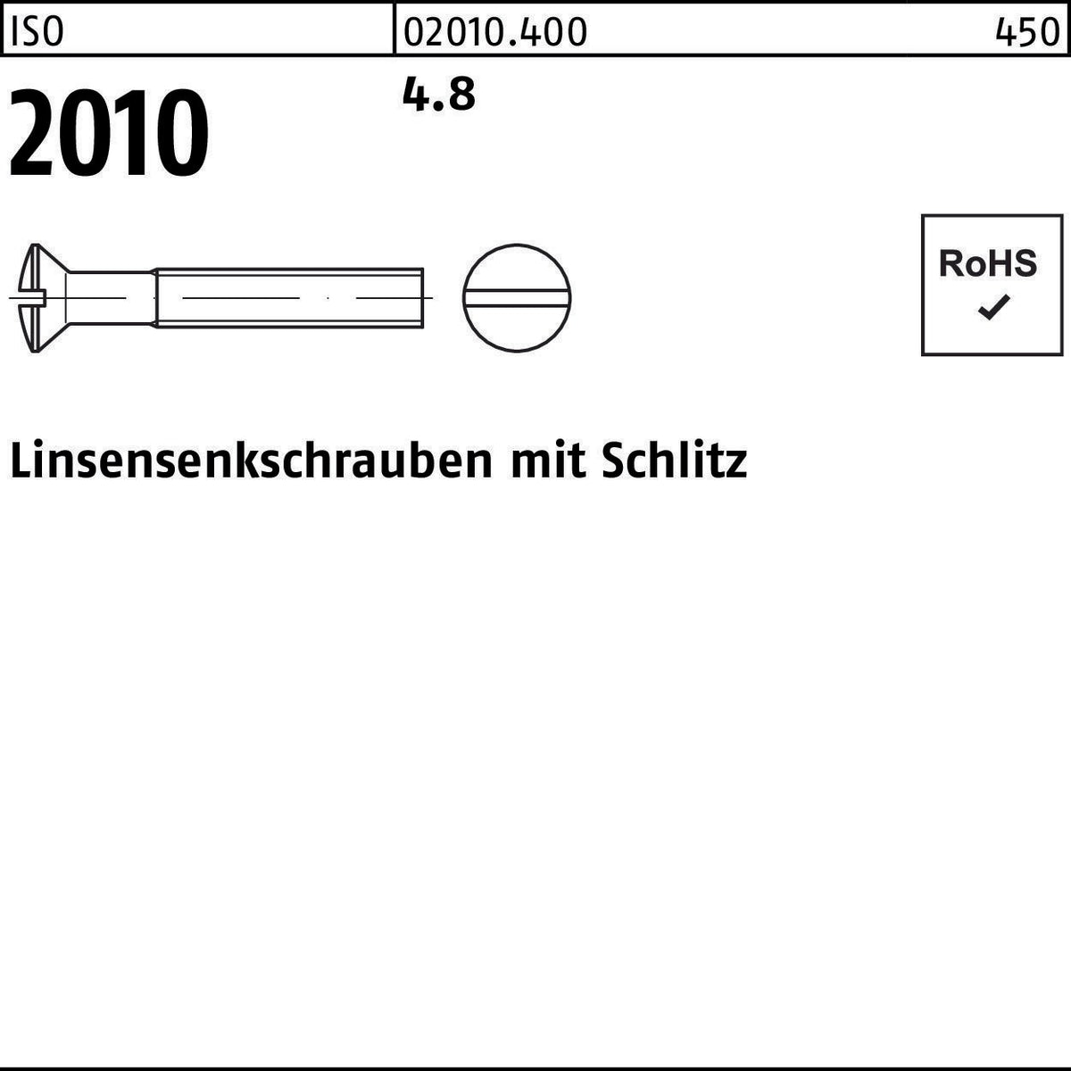 F. REYHER Linsensenkschraube ISO 2010 Schlitz M2,5 x 6 mm 4.8