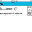 SEKO Holzschraube DIN 97 Senkkopf Schlitz 6x60 mm A2 Edelstahl 100 Stück