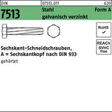 F. REYHER Gewindeschneidschraube DIN 7513 Form A Sechskant AM 4x8 Stahl galvanisch verzinkt 1000 Stück