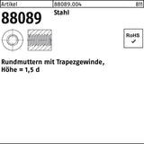 F. REYHER Rundmutter R 88089 mit Trapezgewinde TR 12 x 3 – Stahl