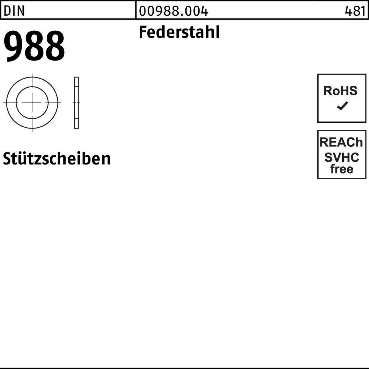 Stützscheibe DIN 988 8x14x1,2 mm Federstahl 1000 Stück von F. REYHER