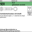Sechskantschraube DIN 931 M6x30 10.9 galvanisch verzinkt, 500 Stück von F. REYHER
