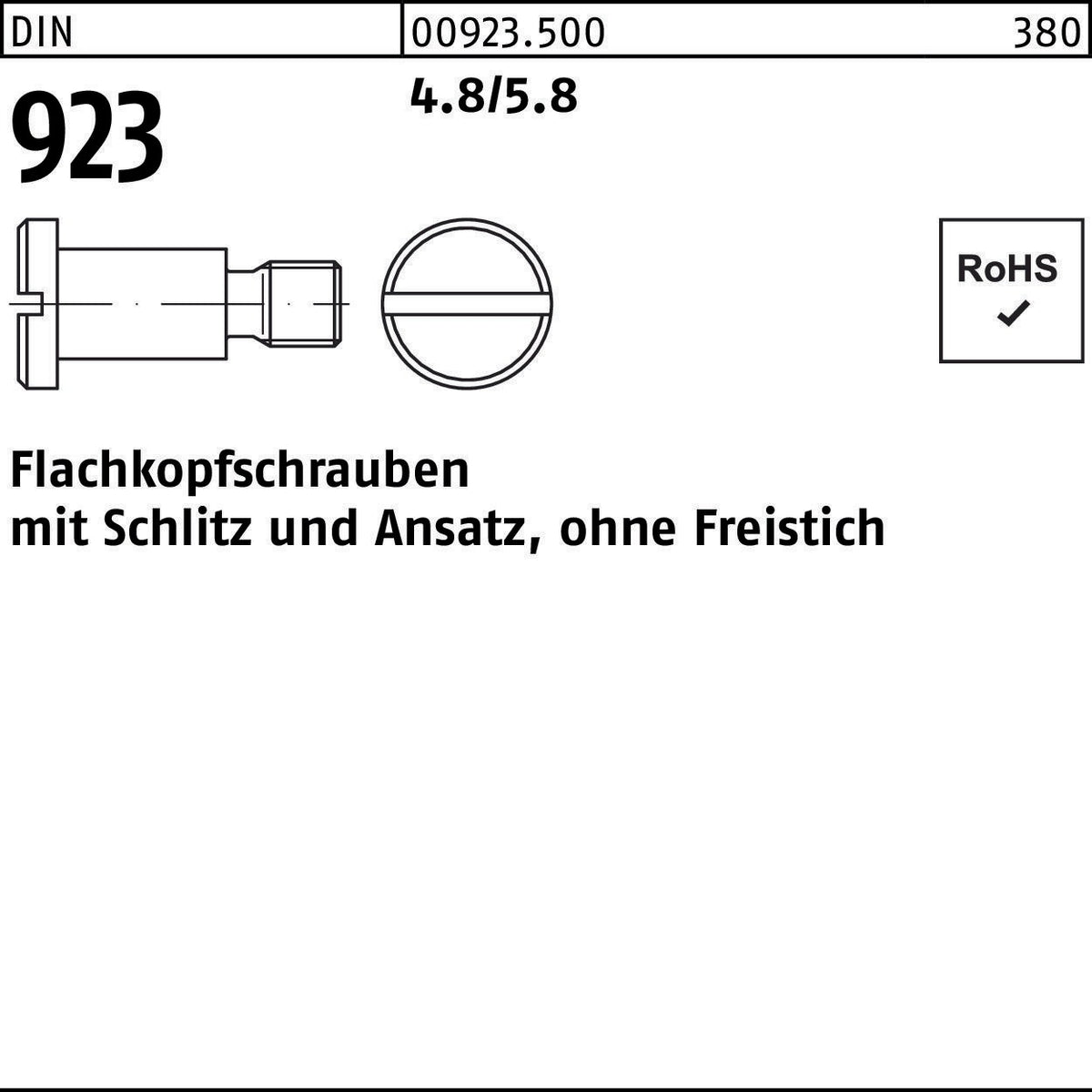 F. REYHER Flachkopfschraube DIN 923 Schlitz/Ansatz M3x2x4,5 4.8/5.8 – 100 Stück
