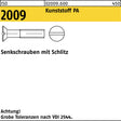 F. REYHER Senkschraube ISO 2009 Schlitz M3x6 Polyamid 200 Stück