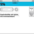 F. REYHER Gewindestift DIN 914 mit Spitze & Innensechskant M4x30 A1/A2